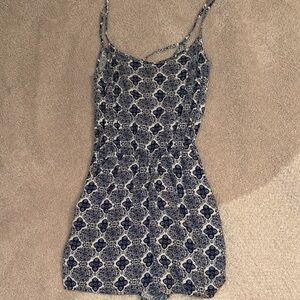 Stylish Blue Patterned Women’s Romper